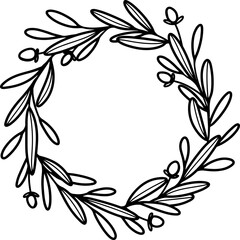 Fototapeta na wymiar Floral Wreath Illustration