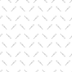 Seamless pattern with scalpel. Black, white vector illustration.