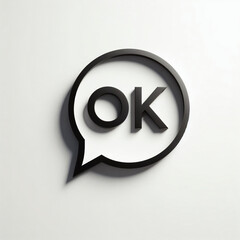 speech bubble with OK word- check mark - 781395740