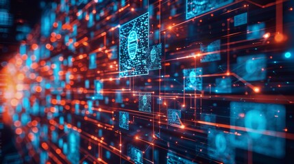 Obraz premium Generate a visual narrative of futuristic social networks