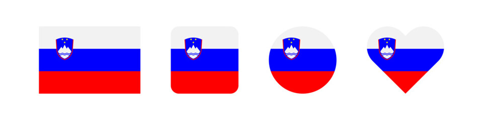 Slovenia national flag. Slovenian country emblem vector. Europe banner of country.