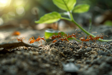 Ants Foraging in the Forest