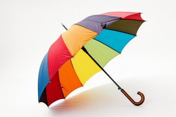 A vibrant and stylish umbrella, perfect for rainy or seasonal concepts . photo on white isolated background