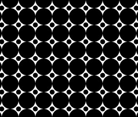 Black And White Circles And Spots Retro 60s Two Tone Background Pattern