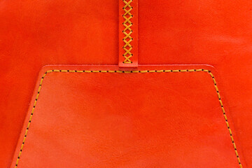 Women's red leather bag on a wooden floor, photo for an e-commerce store catalog a social network.
