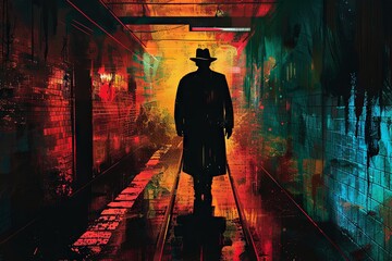 In the depths of the subway tunnels, beneath the bustling streets of New York City, a detective follows a trail of clues that leads him ever deeper into the darkness