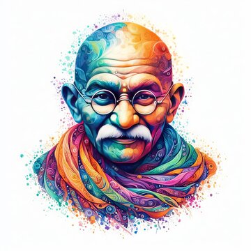mahatma gandhi illustration on white