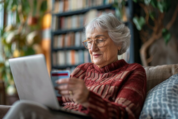 Senior Woman Engaged in E-commerce
