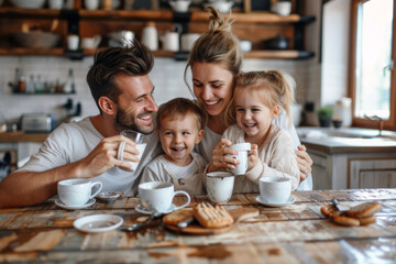 Obraz na płótnie Canvas Smiling Family with Their Children