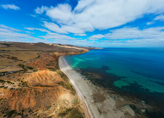 An aerial view of cliffs at Sellicks Beach, South Australia