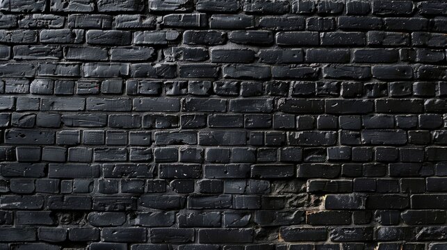 black brick wall, brickwork background for design