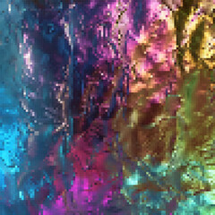 Holographic rainbow liquid metallic color mosaic, vibrant colors, intricate details, highly detailed, digital art