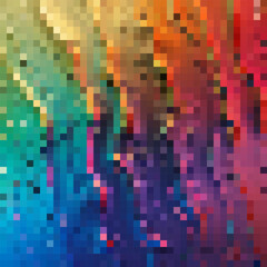 Fototapeta premium Holographic rainbow liquid metallic color mosaic, vibrant colors, intricate details, highly detailed, digital art