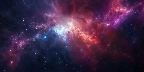 Fototapeta premium Nebula and galaxies in space. Abstract cosmos background