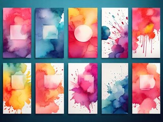 Gradient abstract cover background vector set Minimali