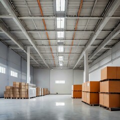 The warehouse is clean and orderly, with minimal decorations and decorations, and a simple design that gives it a clean look.
