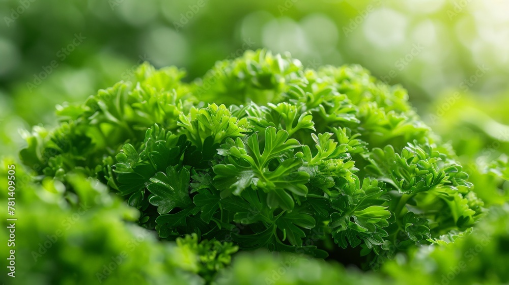 Sticker bright light illuminating lush green foliage up close