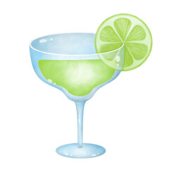 Illustration of Margarita, alcoholic beverage clipart
