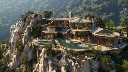 Fototapeta na wymiar luxury house in the mountains