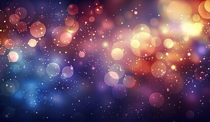 Magical bokeh lights background with vibrant colors