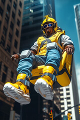 Cyberpunk fantasy themed virtual fashion editorial, capturing avantgarde outfits that fuse futuristic technology with ancient magic, set within a neondrenched, virtual reality landscape .