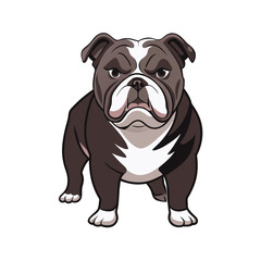 An angry bulldog engraved in vector form, portraying ferocity with meticulous detail, capturing strength and tenacity.