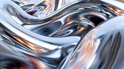 hola abstract 3d silver chrome effect shapes