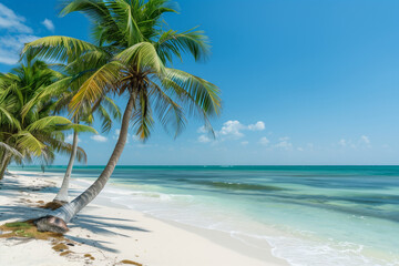 palmeras en verano en una playa de méxico