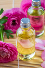 Pink ranunculus flowers essential oil