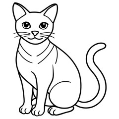 Fototapeta premium Cute cat icon vector illustration. 