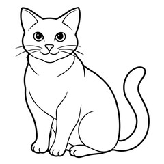 Fototapeta premium Cute cat icon vector illustration. 