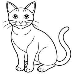 Obraz premium Cute cat icon vector illustration. 