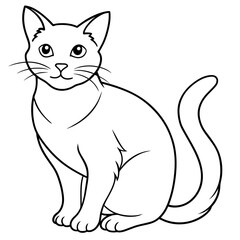 Obraz premium Cute cat icon vector illustration. 