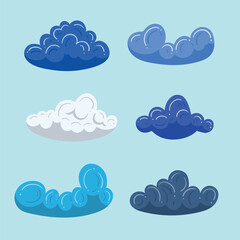 Hand drawn clouds collection