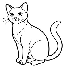 Fototapeta premium Cute cat icon vector illustration. 