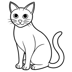 Obraz premium Cute cat icon vector illustration. 