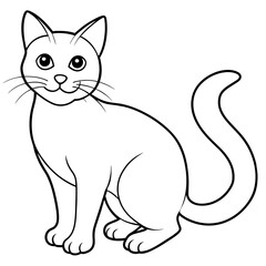 Obraz premium Cute cat icon vector illustration. 