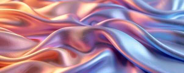 Sophisticated 3D abstract render of shimmering fabric, offering a blend of elegance and creativity for use in branding, advertising, and editorial design. - obrazy, fototapety, plakaty