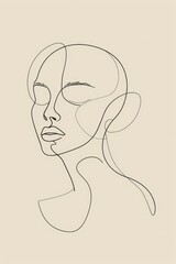 A minimalist style of Line art illustrations