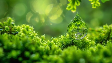 A drop of water on a lush green leaf