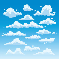 Flat design cloud in the sky collection