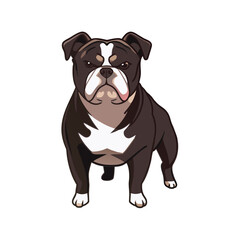 An angry bulldog engraved in vector form, portraying ferocity with meticulous detail, capturing strength and tenacity.