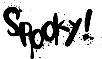 Spray paint spooky text element vector