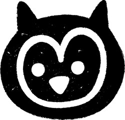 Spray paint owl element vector