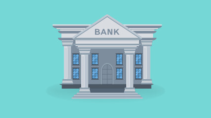 bank building vector illustration with flat design style