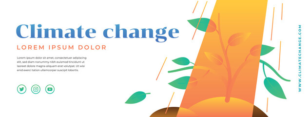 Gradient climate change facebook cover - obrazy, fototapety, plakaty