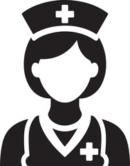 Best Nurse icon vector, Silhouette, illustration.
