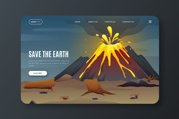 Gradient climate change landing page template