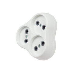 Plastic tee for socket isolated from background