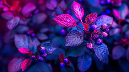 purple and pink leaves of a plant with purple and red flowers - Powered by Adobe